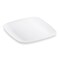 Solid White Flat Rounded Square Disposable Plastic Dinner Plates - 10" (120 Plates)